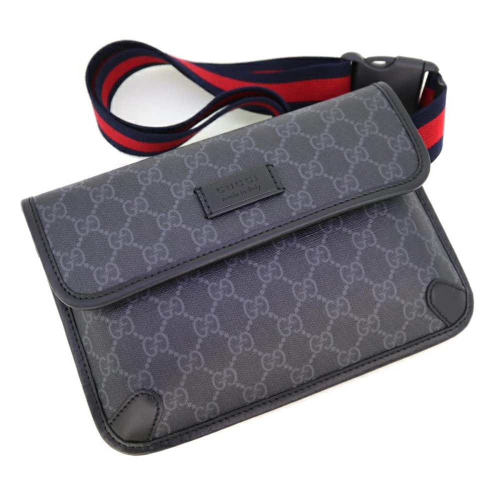 GUCCI GG Supreme Belt Bag Canvas Sherry Gray Charcoal Black Navy Blue Red